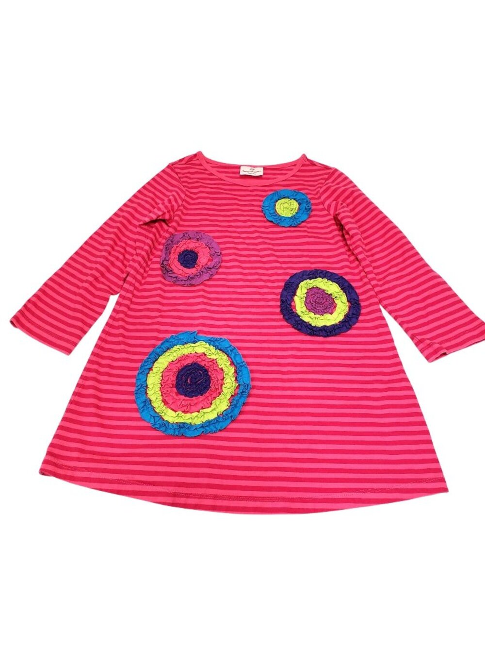 Hanna Andersson Girls Pink Striped Dress Size 110 Long Sleeve Size 5